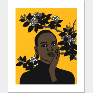 Black Girl with White Flower Posters and Art